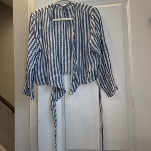 Rails Navy and Cream Striped Top